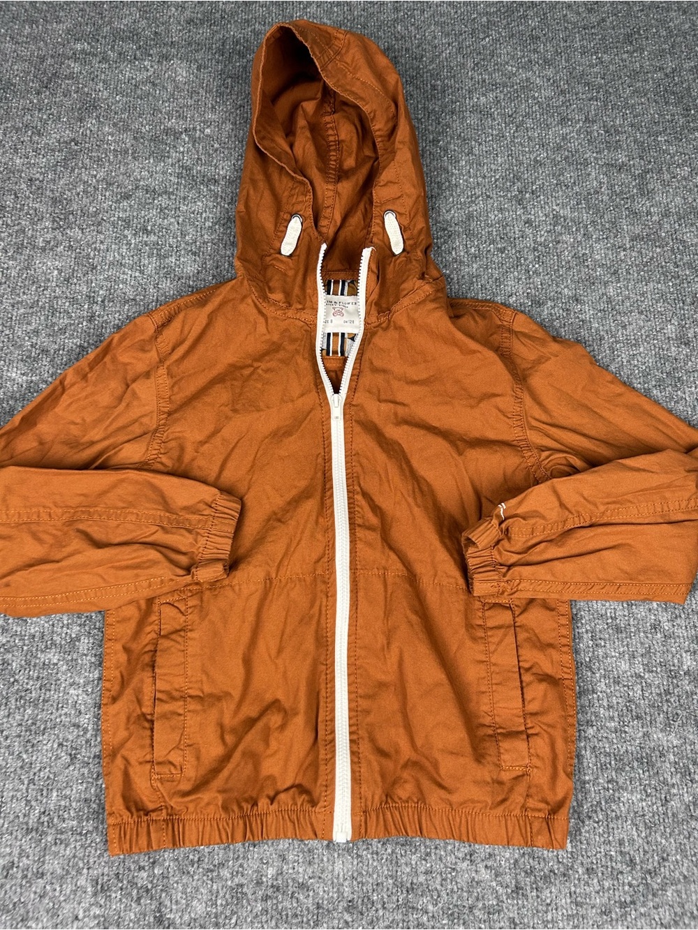 Denim & Flower Ricky Singh Boys 8 Rust Brown Cotton Zip Hood Jacket Light Fall